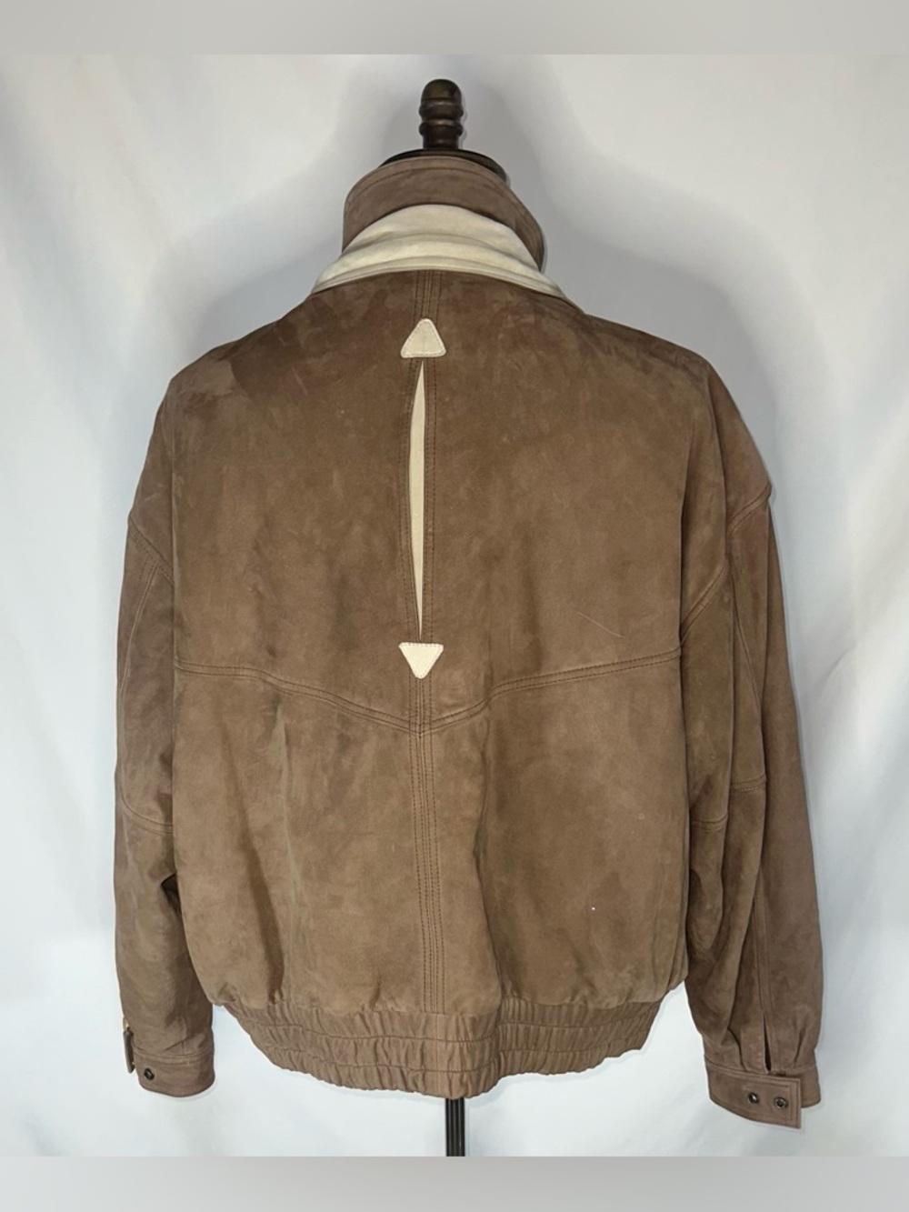 Vintage Excelled Suede Leather Bomber Jacket 3XL Brown Two-Tone Oversized 90s - Picture 4 of 11